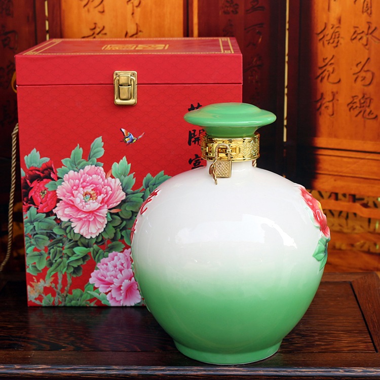 5斤装花开富贵陶瓷酒坛礼盒