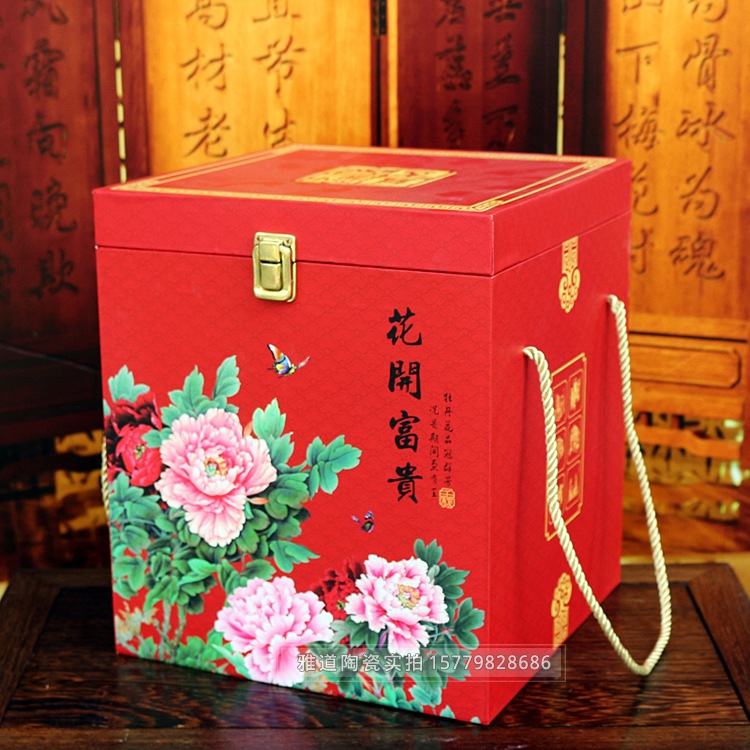 5斤装花开富贵陶瓷酒坛礼盒