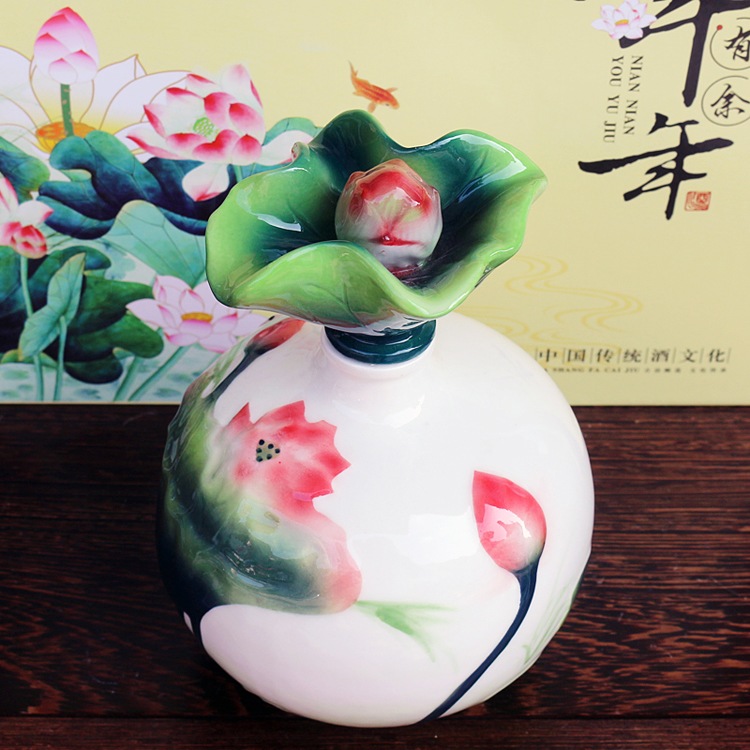 3斤荷花鱼酒坛礼盒装