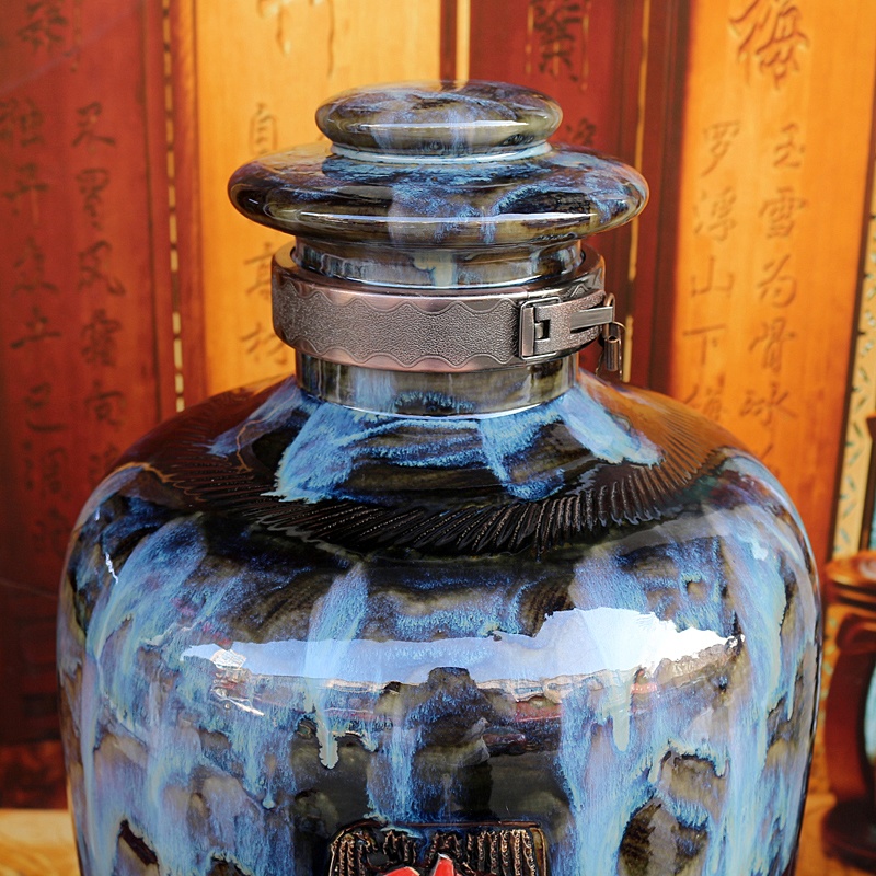 60斤100斤珍藏高温颜色釉酒坛