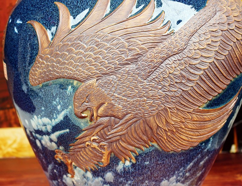 100斤纯手工雕刻大展宏图陶瓷酒坛