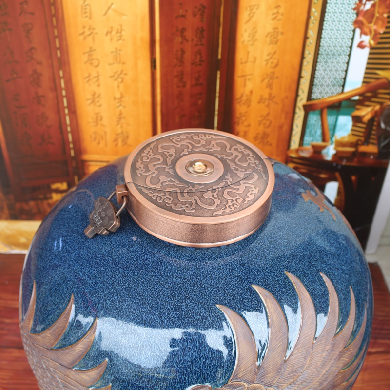 100斤纯手工雕刻大展宏图陶瓷酒坛