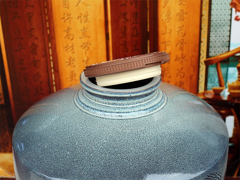 100斤泡泡釉雕刻老子出关密封装饰酒坛