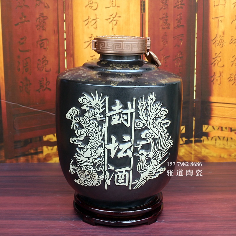 5斤10斤装封坛酒雕刻龙凤酒坛