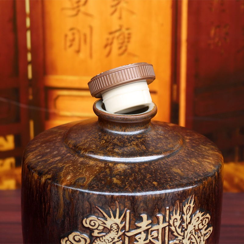 5斤10斤装封坛酒雕刻龙凤酒坛