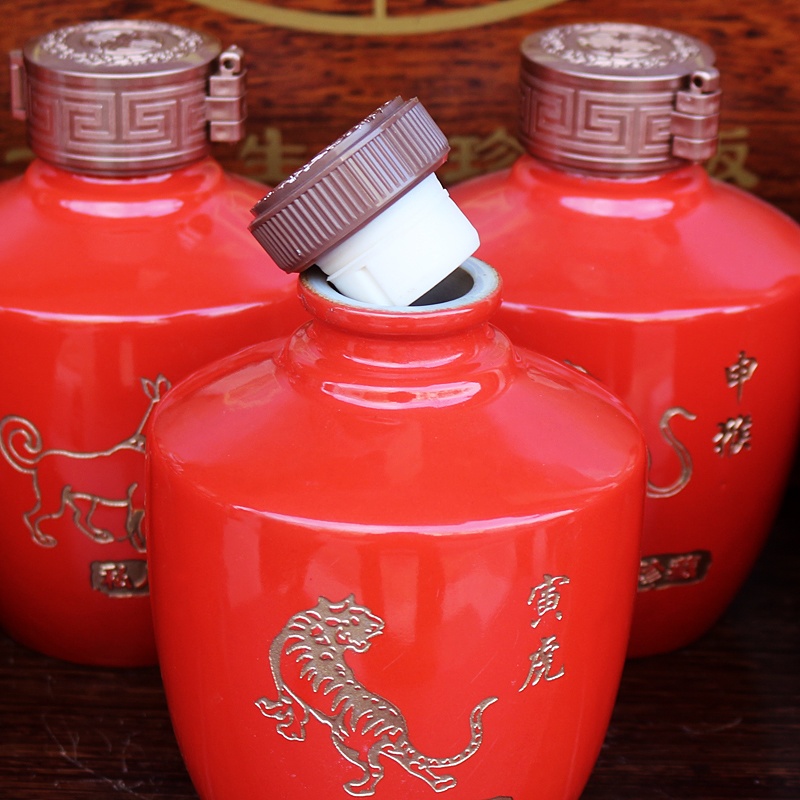 1斤十二生肖陶瓷酒坛套装