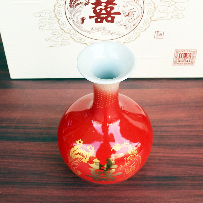 1斤装如意红色婚庆陶瓷酒瓶套装