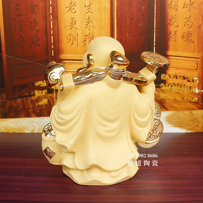 景德镇7斤装扁担佛陶瓷酒坛礼盒