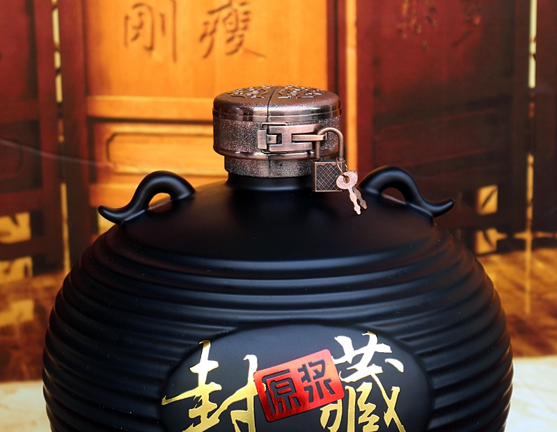 1斤3斤5斤10斤黑色复古封藏陶瓷酒坛