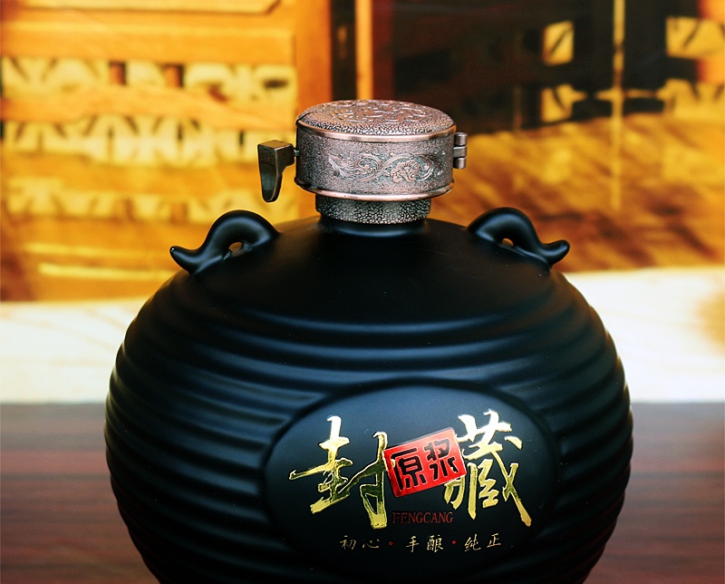 1斤3斤5斤10斤黑色复古封藏陶瓷酒坛