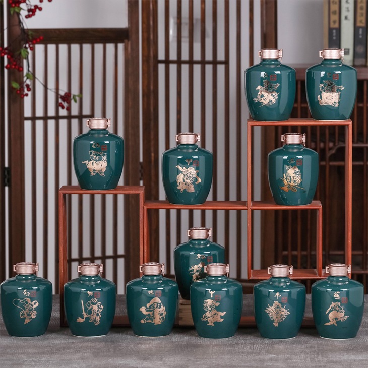 1斤装十二生肖陶瓷酒坛礼盒