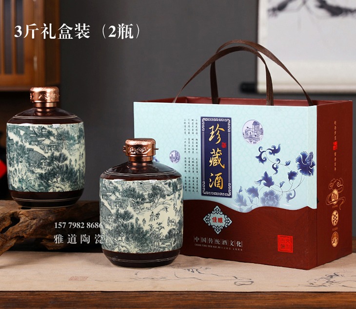 景德镇1斤至10斤陶瓷酒坛（清明上河图）