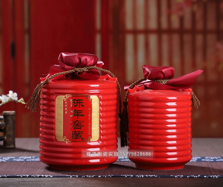 景德镇陶瓷包布5斤酒坛