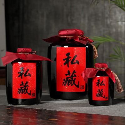 1-10斤黑色直筒私藏陶瓷酒坛（2款）